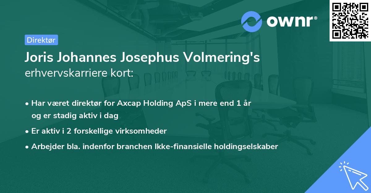 Joris Johannes Josephus Volmering's erhvervskarriere kort