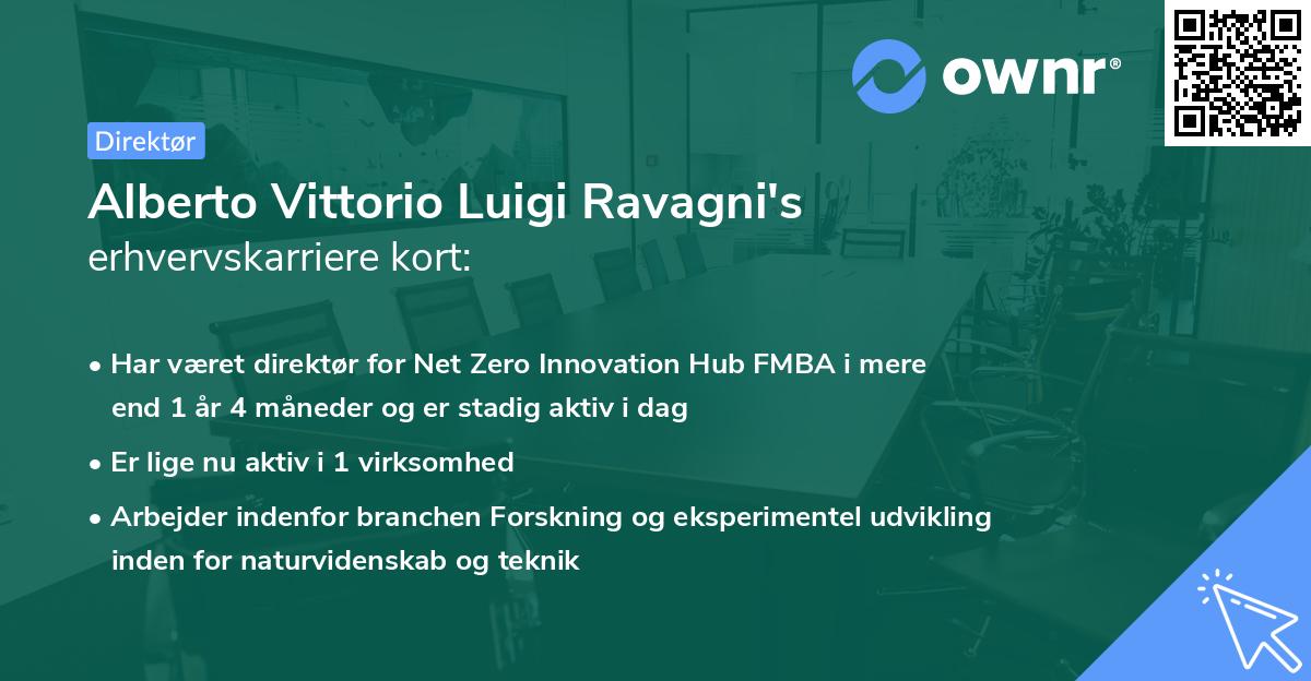 Alberto Vittorio Luigi Ravagni's erhvervskarriere kort