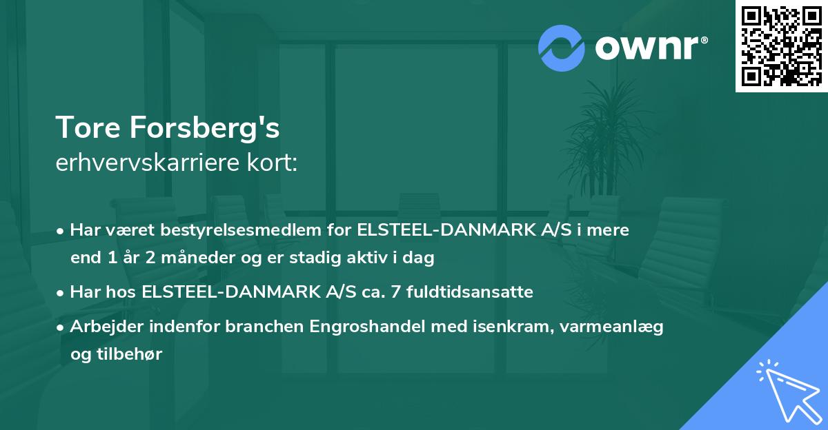 Tore Forsberg's erhvervskarriere kort