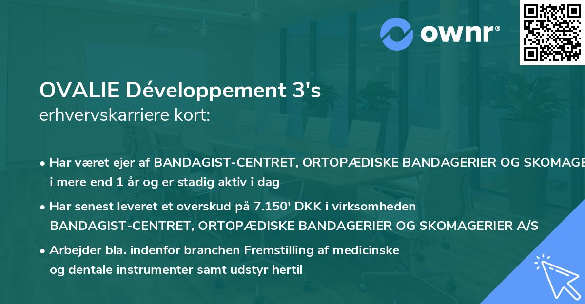 OVALIE Développement 3's erhvervskarriere kort
