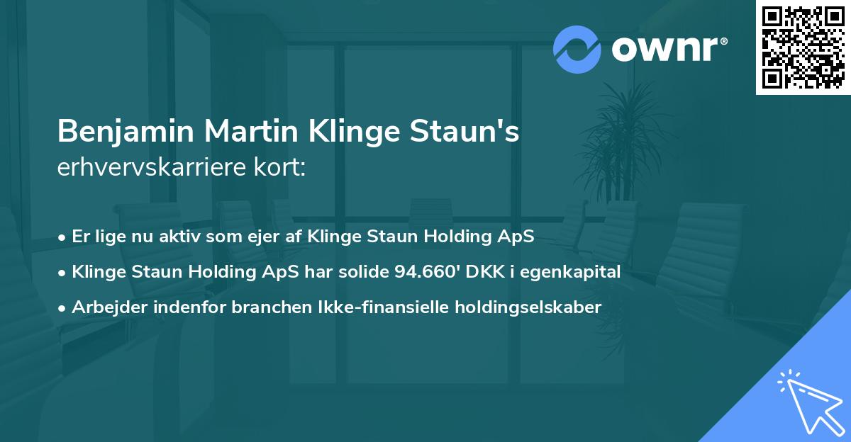 Benjamin Martin Klinge Staun's erhvervskarriere kort