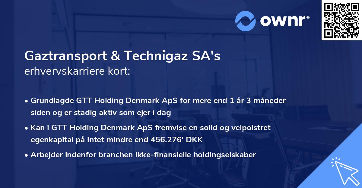 Gaztransport & Technigaz SA's erhvervskarriere kort