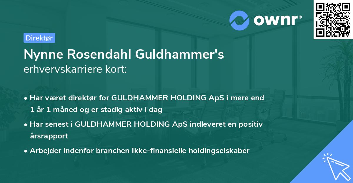 Nynne Rosendahl Guldhammer's erhvervskarriere kort
