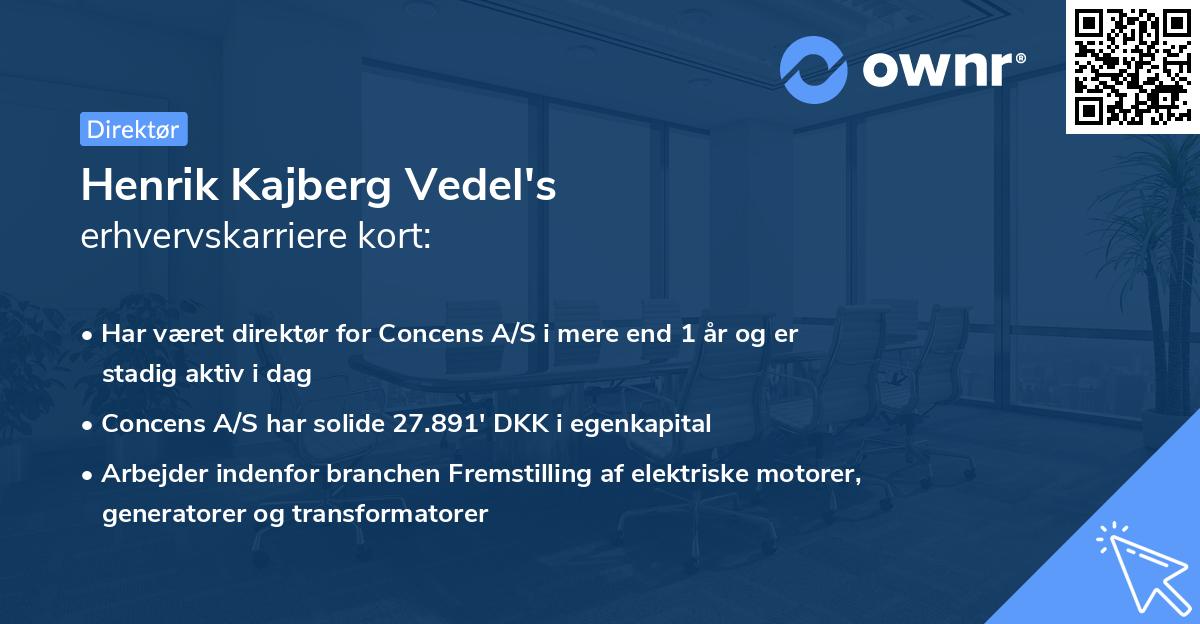 Henrik Kajberg Vedel's erhvervskarriere kort