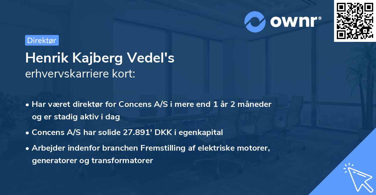 Henrik Kajberg Vedel's erhvervskarriere kort