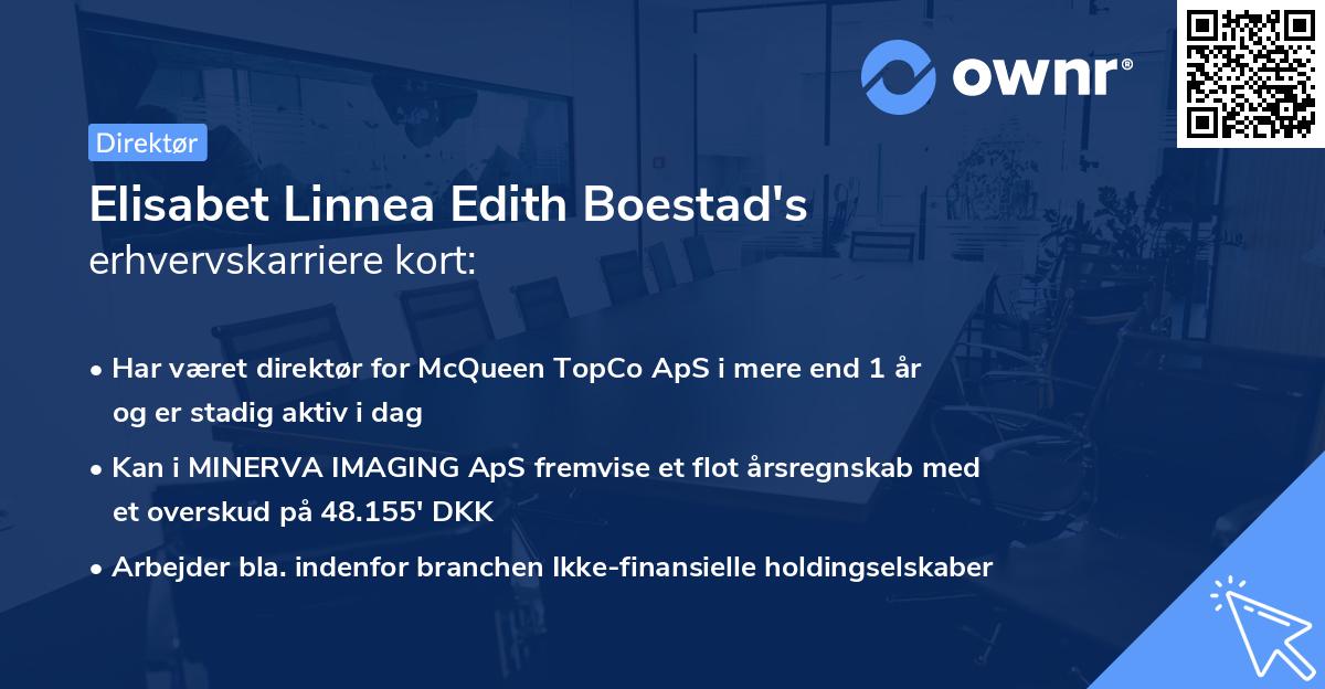 Elisabet Linnea Edith Boestad's erhvervskarriere kort