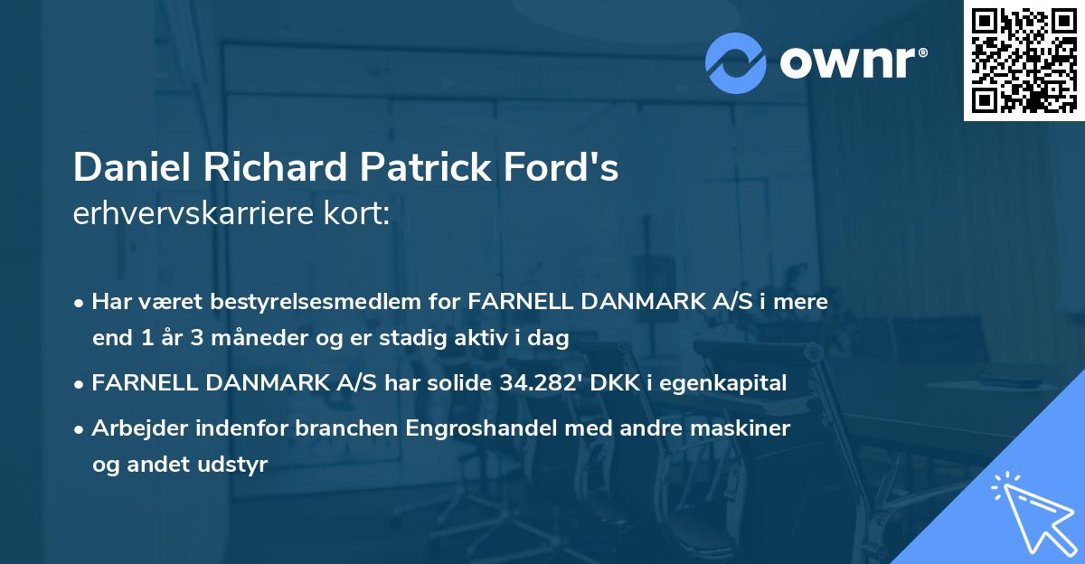 Daniel Richard Patrick Ford's erhvervskarriere kort