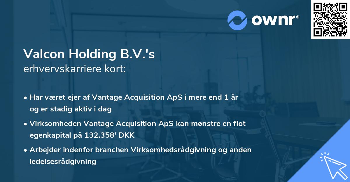 Valcon Holding B.V.'s erhvervskarriere kort