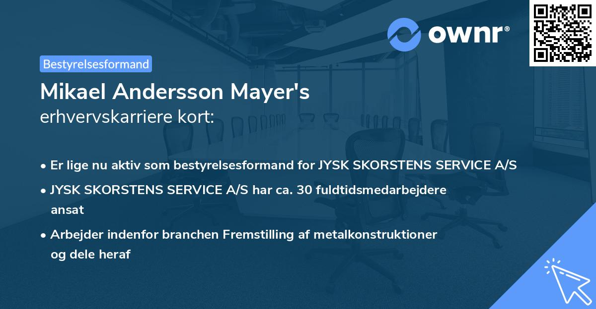 Mikael Andersson Mayer's erhvervskarriere kort