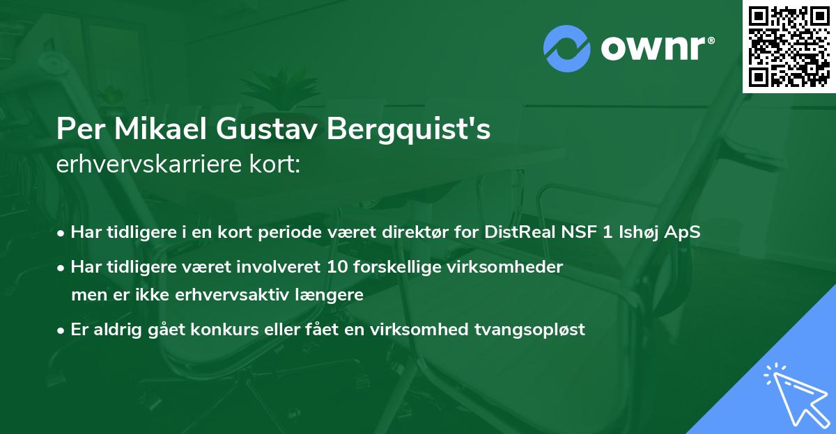 Per Mikael Gustav Bergquist's erhvervskarriere kort