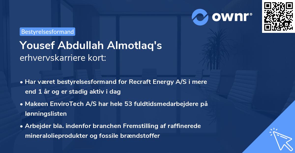 Yousef Abdullah Almotlaq's erhvervskarriere kort