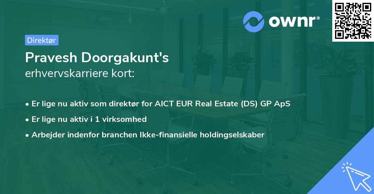 Pravesh Doorgakunt's erhvervskarriere kort