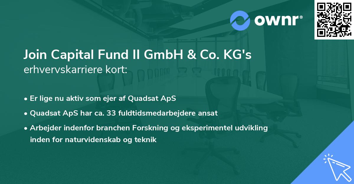 Join Capital Fund II GmbH & Co. KG's erhvervskarriere kort