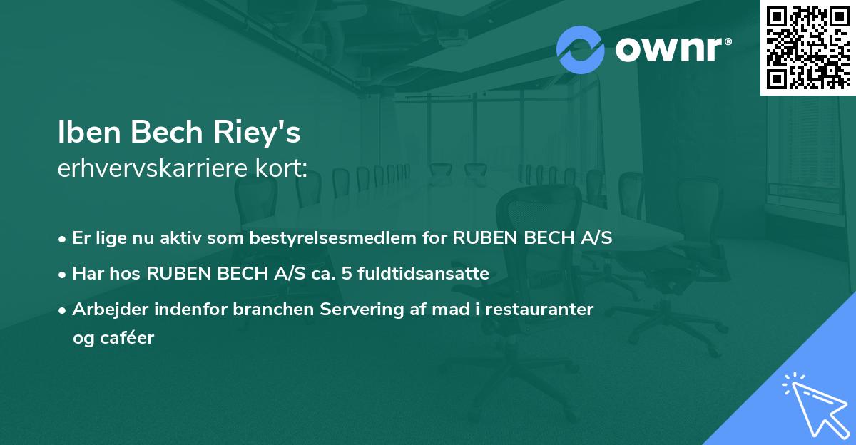 Iben Bech Riey's erhvervskarriere kort