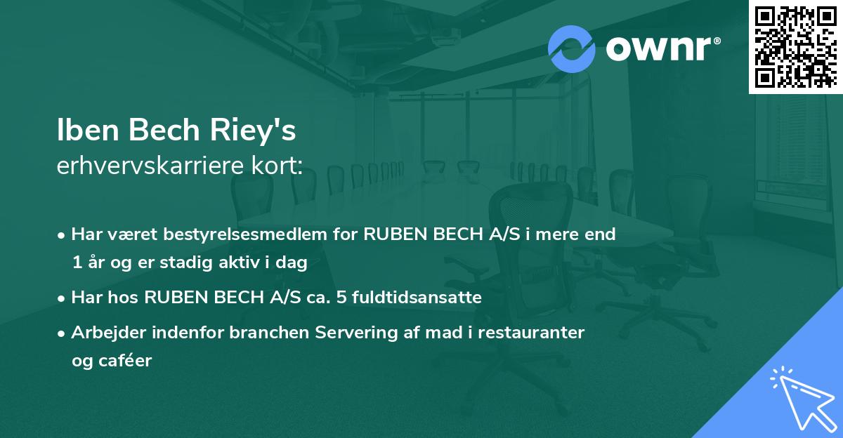 Iben Bech Riey's erhvervskarriere kort