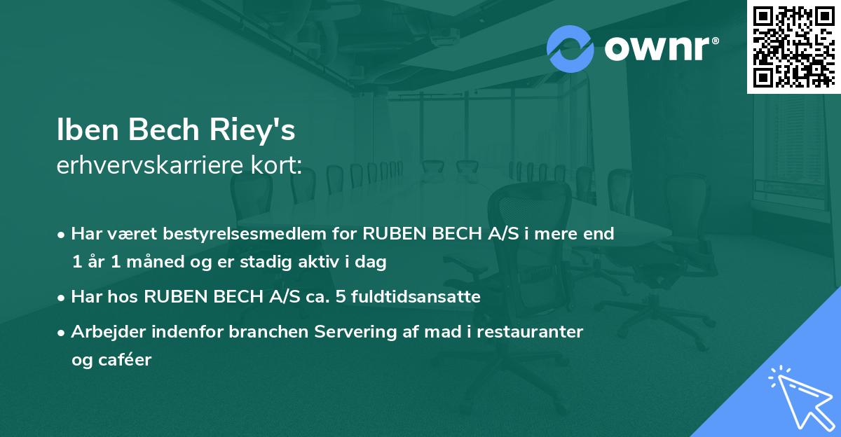 Iben Bech Riey's erhvervskarriere kort