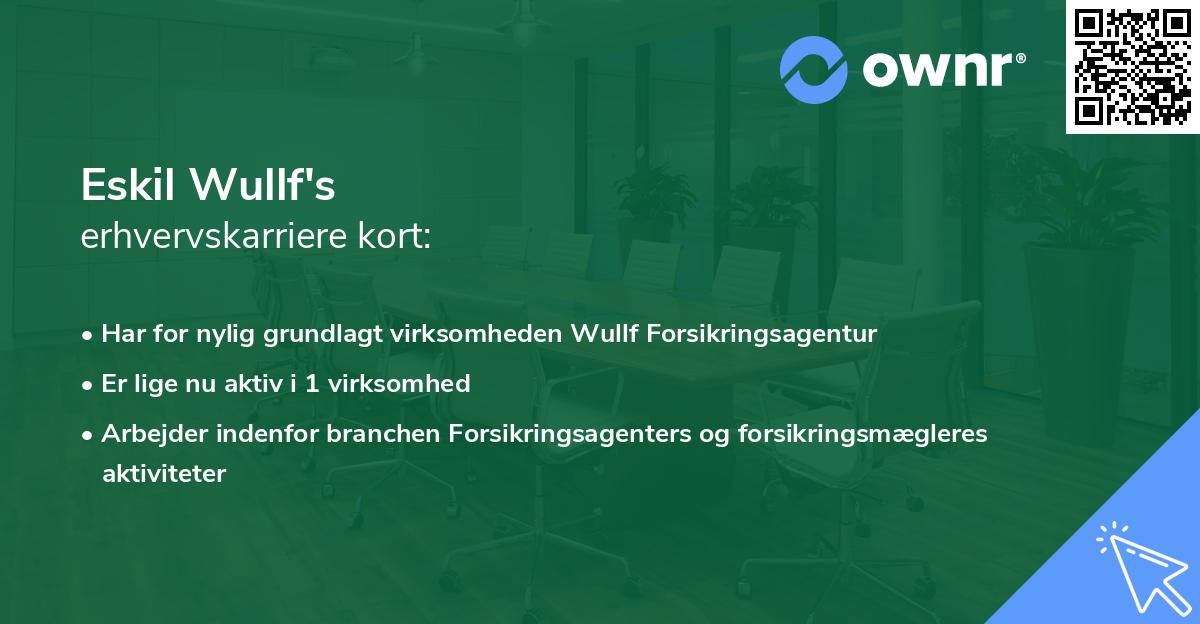 Eskil Wullf's erhvervskarriere kort