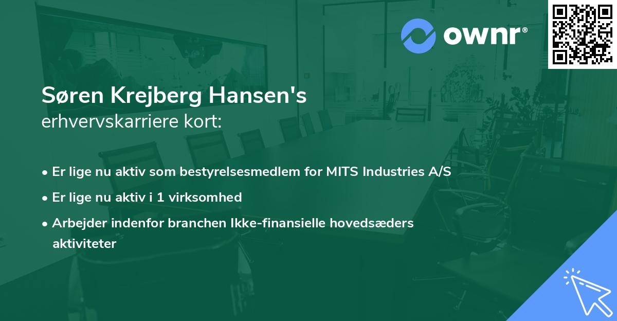 Søren Krejberg Hansen's erhvervskarriere kort