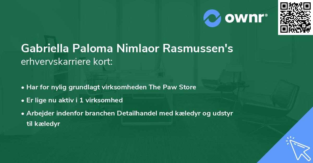 Gabriella Paloma Nimlaor Rasmussen's erhvervskarriere kort