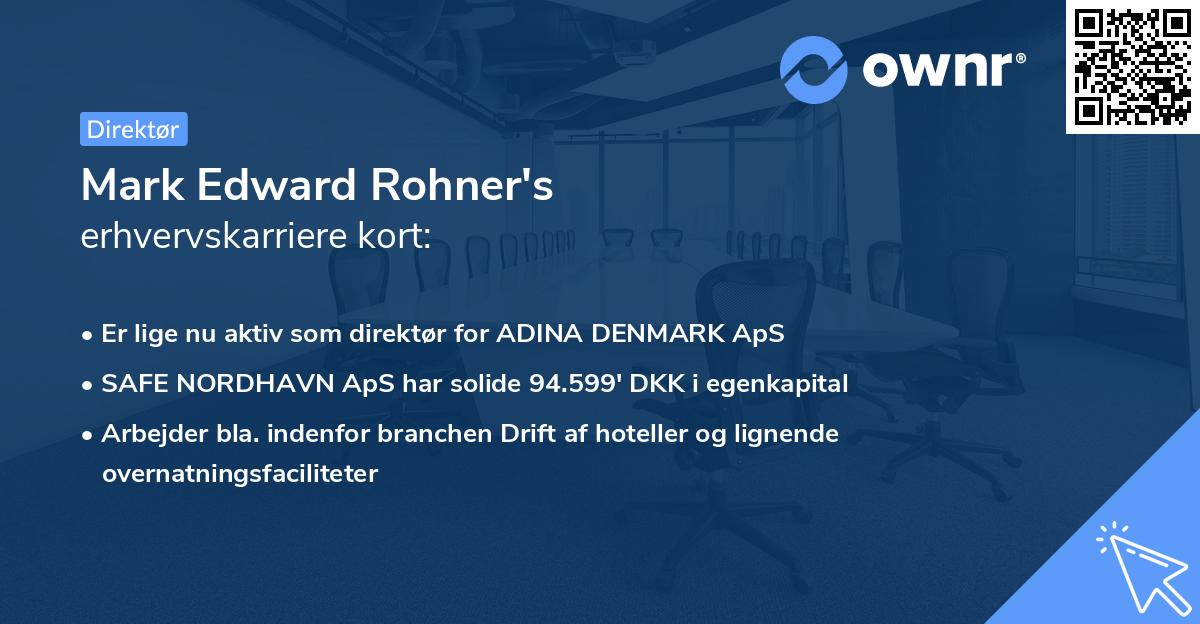Mark Edward Rohner's erhvervskarriere kort