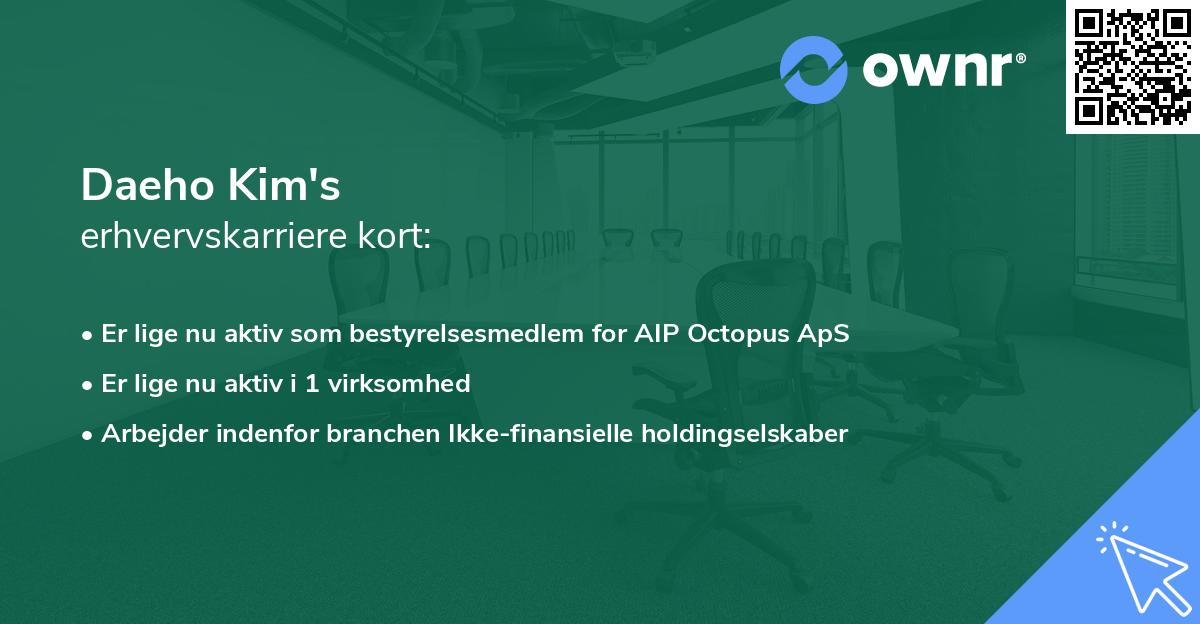 Daeho Kim's erhvervskarriere kort