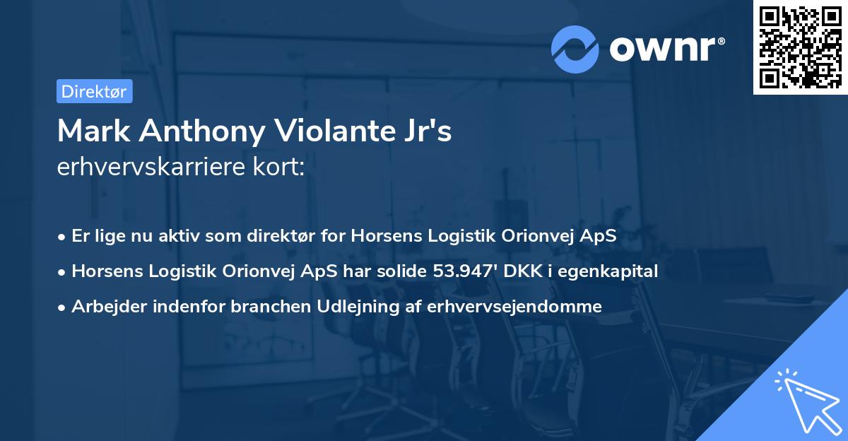 Mark Anthony Violante Jr's erhvervskarriere kort