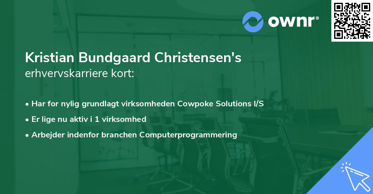 Kristian Bundgaard Christensen's erhvervskarriere kort