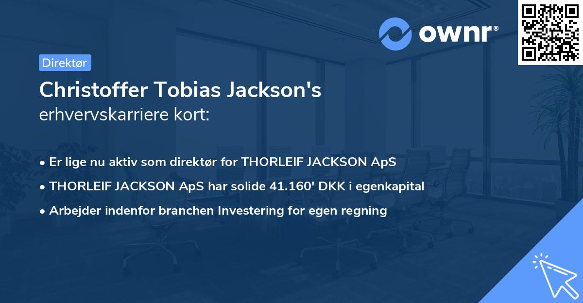 Christoffer Tobias Jackson's erhvervskarriere kort
