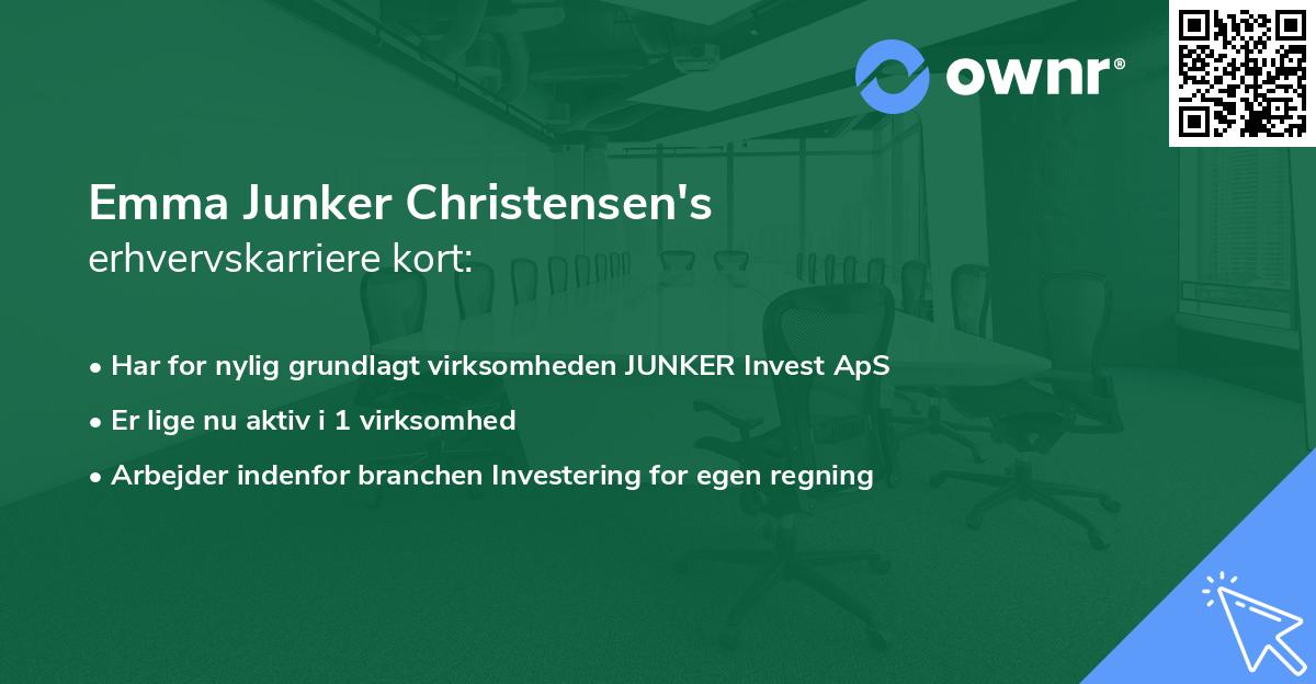 Emma Junker Christensen's erhvervskarriere kort