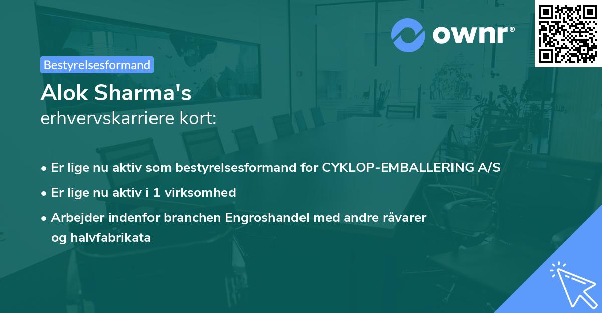 Alok Sharma's erhvervskarriere kort