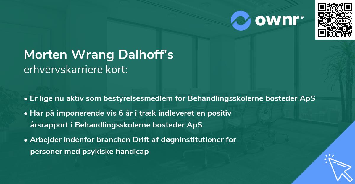 Morten Wrang Dalhoff's erhvervskarriere kort