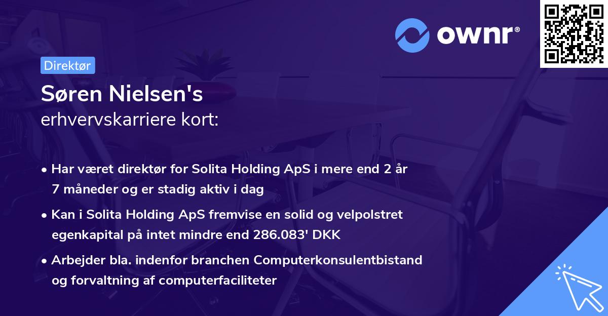 Søren Nielsen's erhvervskarriere kort