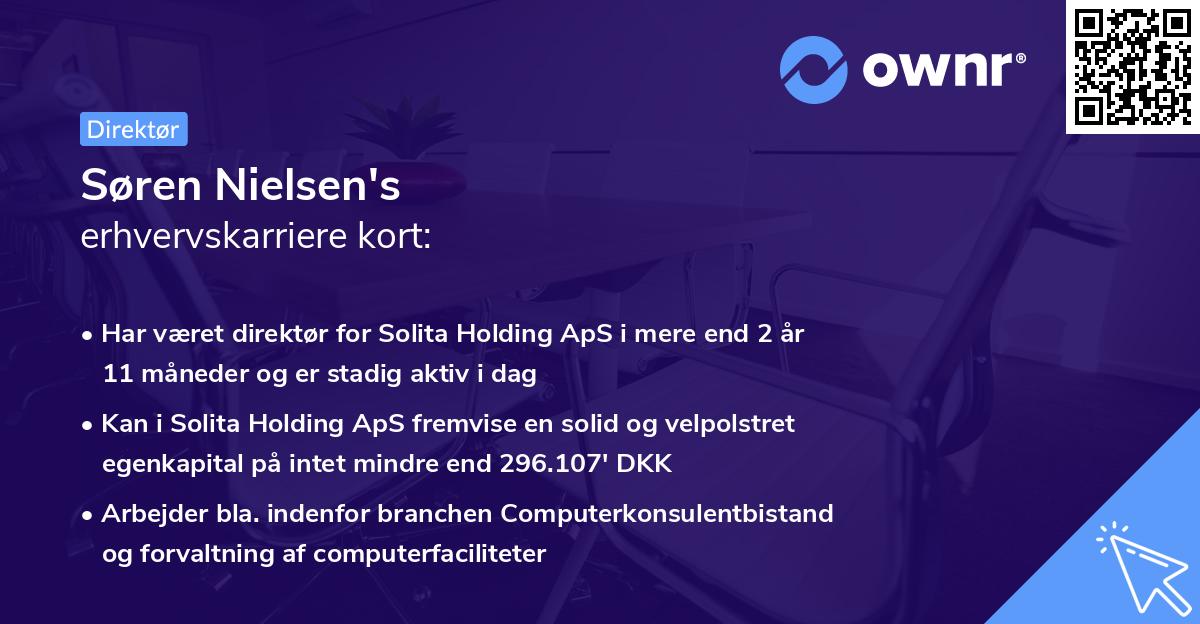 Søren Nielsen's erhvervskarriere kort
