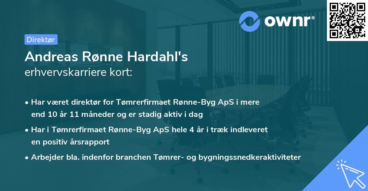 Andreas Rønne Hardahl's erhvervskarriere kort