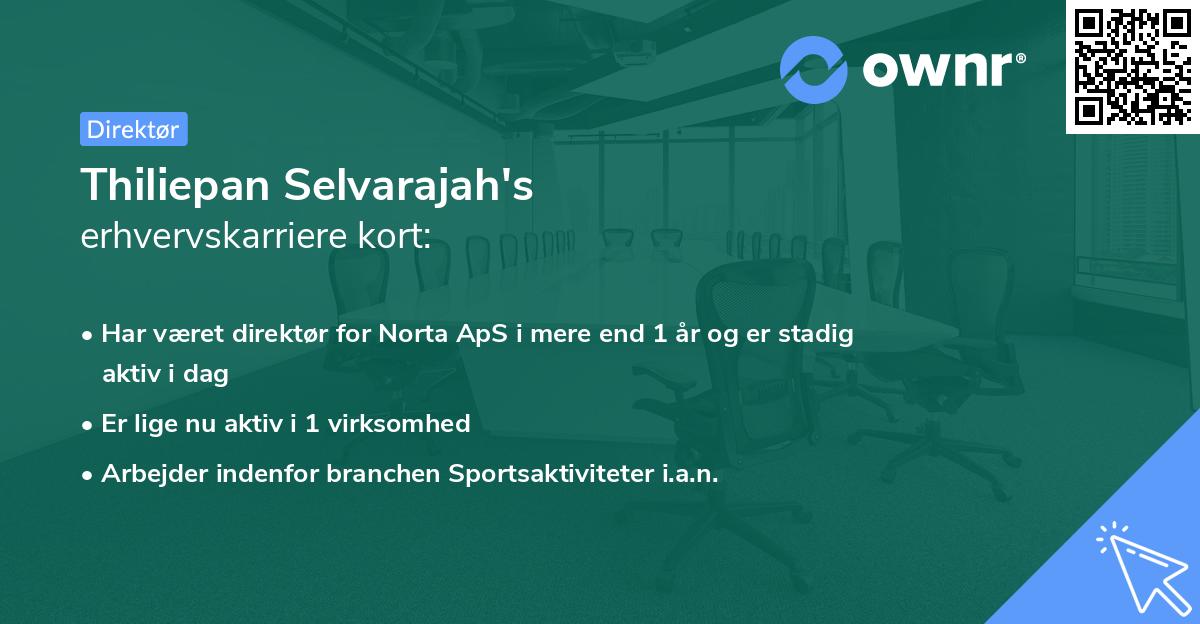 Thiliepan Selvarajah's erhvervskarriere kort