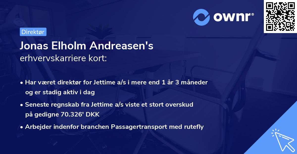 Jonas Elholm Andreasen's erhvervskarriere kort