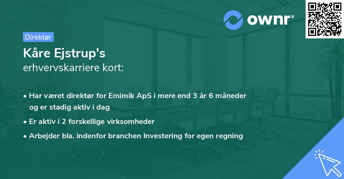 Kåre Ejstrup's erhvervskarriere kort