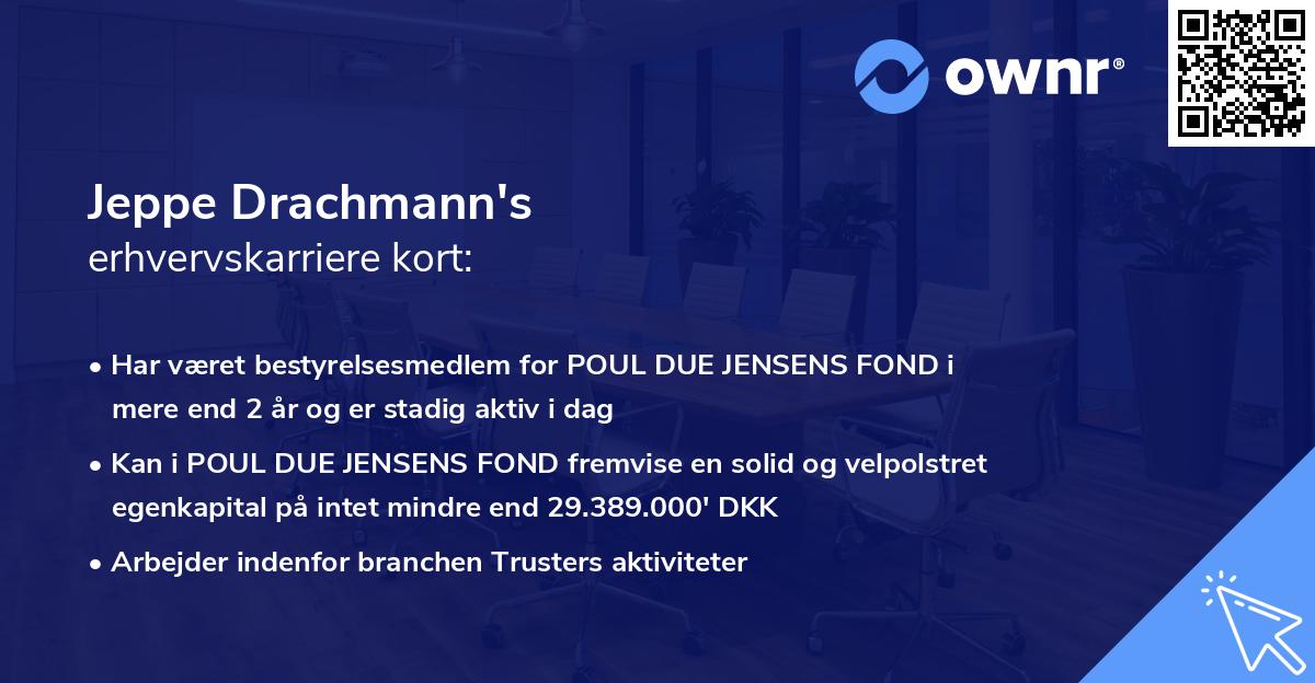 Jeppe Drachmann's erhvervskarriere kort