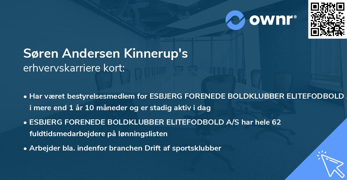 Søren Andersen Kinnerup's erhvervskarriere kort