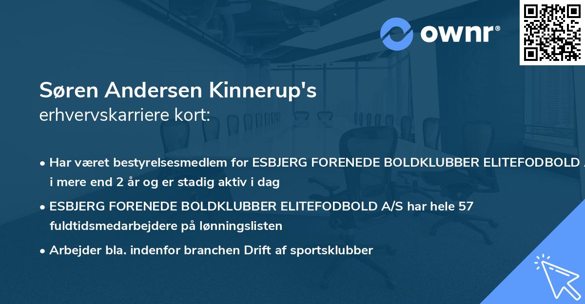 Søren Andersen Kinnerup's erhvervskarriere kort