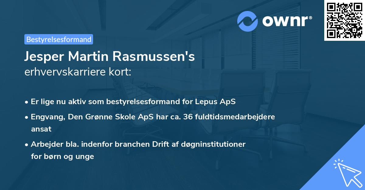 Jesper Martin Rasmussen's erhvervskarriere kort