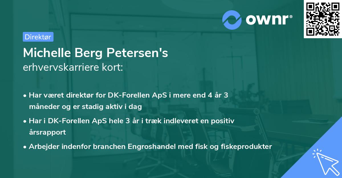 Michelle Berg Petersen's erhvervskarriere kort