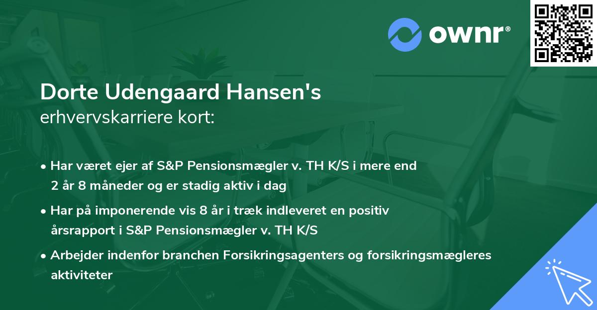 Dorte Udengaard Hansen's erhvervskarriere kort
