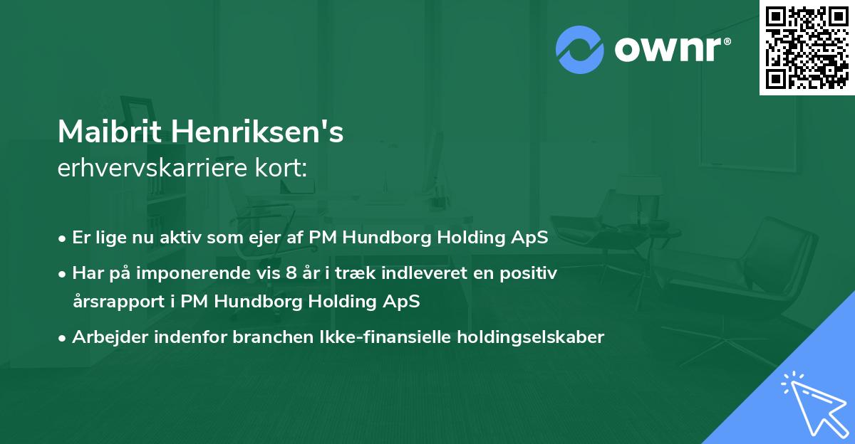 Maibrit Henriksen's erhvervskarriere kort