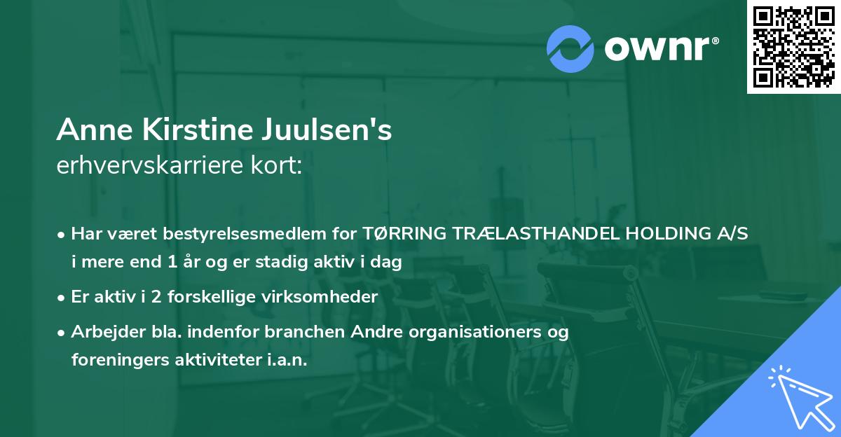 Anne Kirstine Juulsen's erhvervskarriere kort