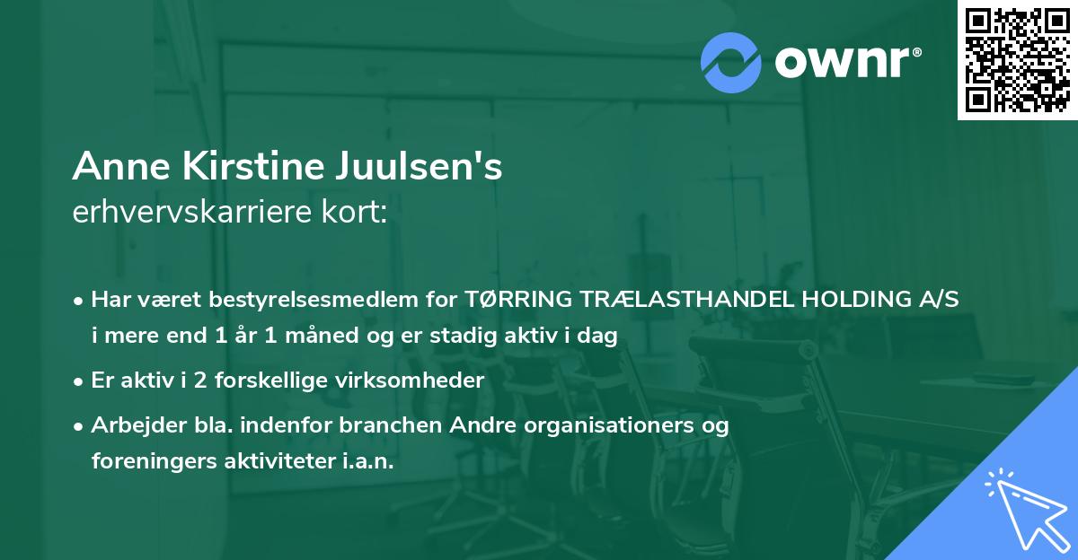 Anne Kirstine Juulsen's erhvervskarriere kort