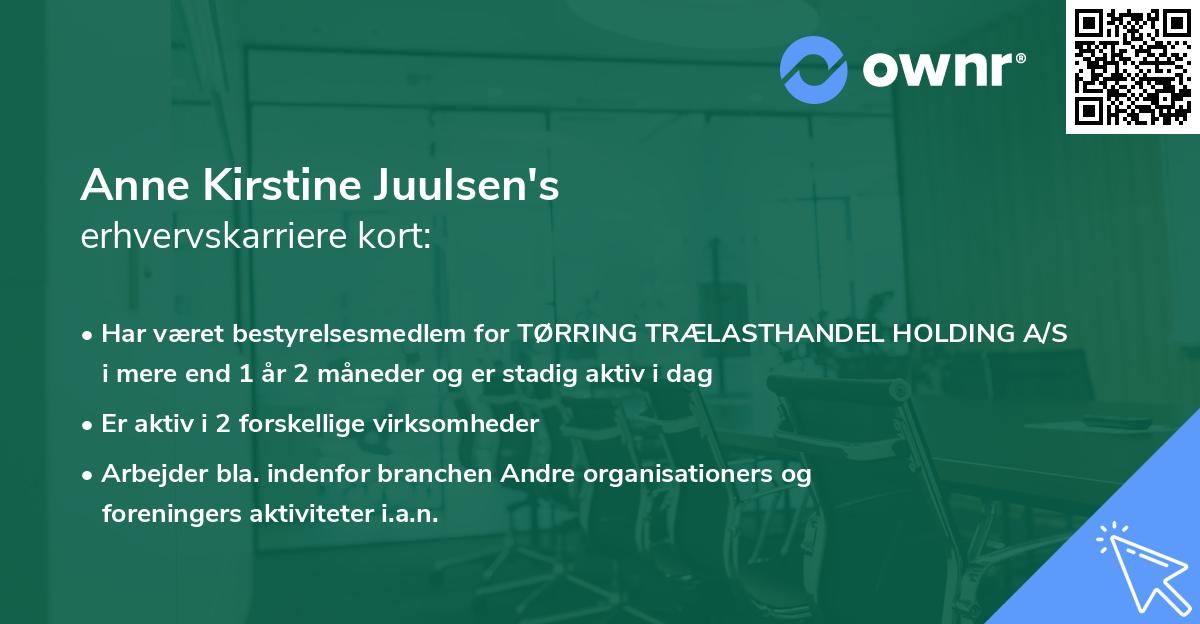 Anne Kirstine Juulsen's erhvervskarriere kort