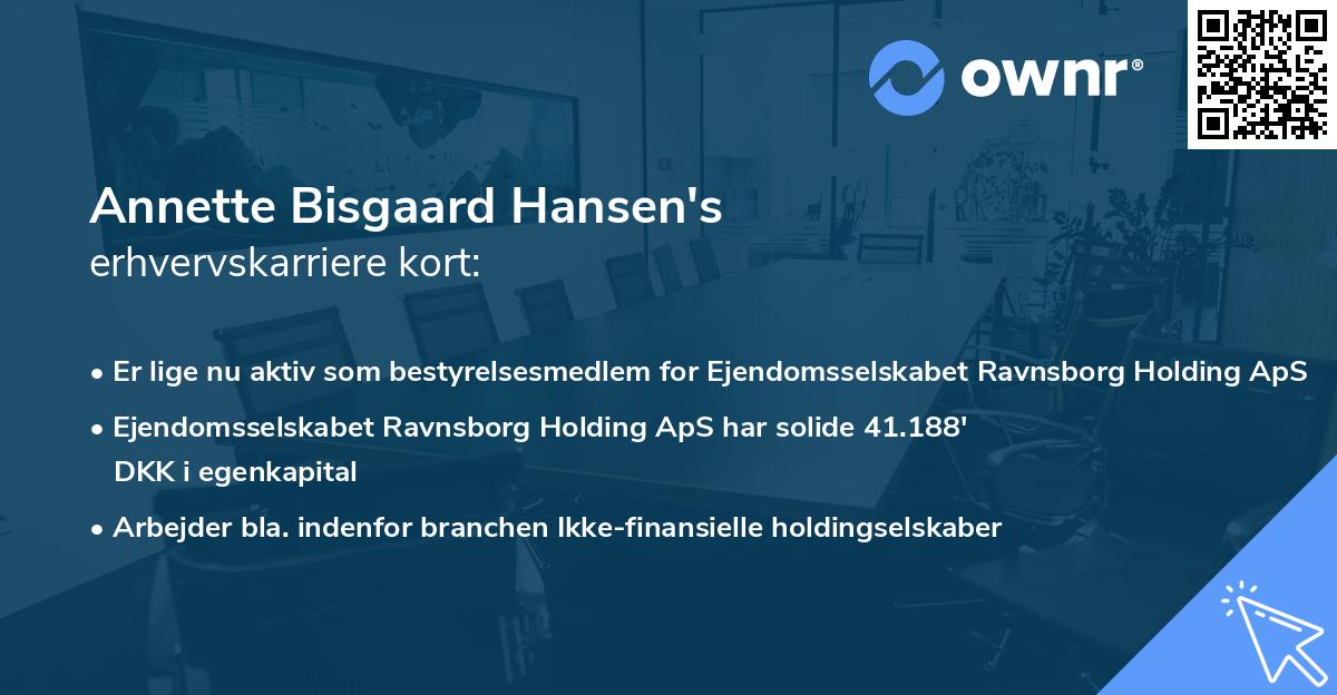 Annette Bisgaard Hansen's erhvervskarriere kort