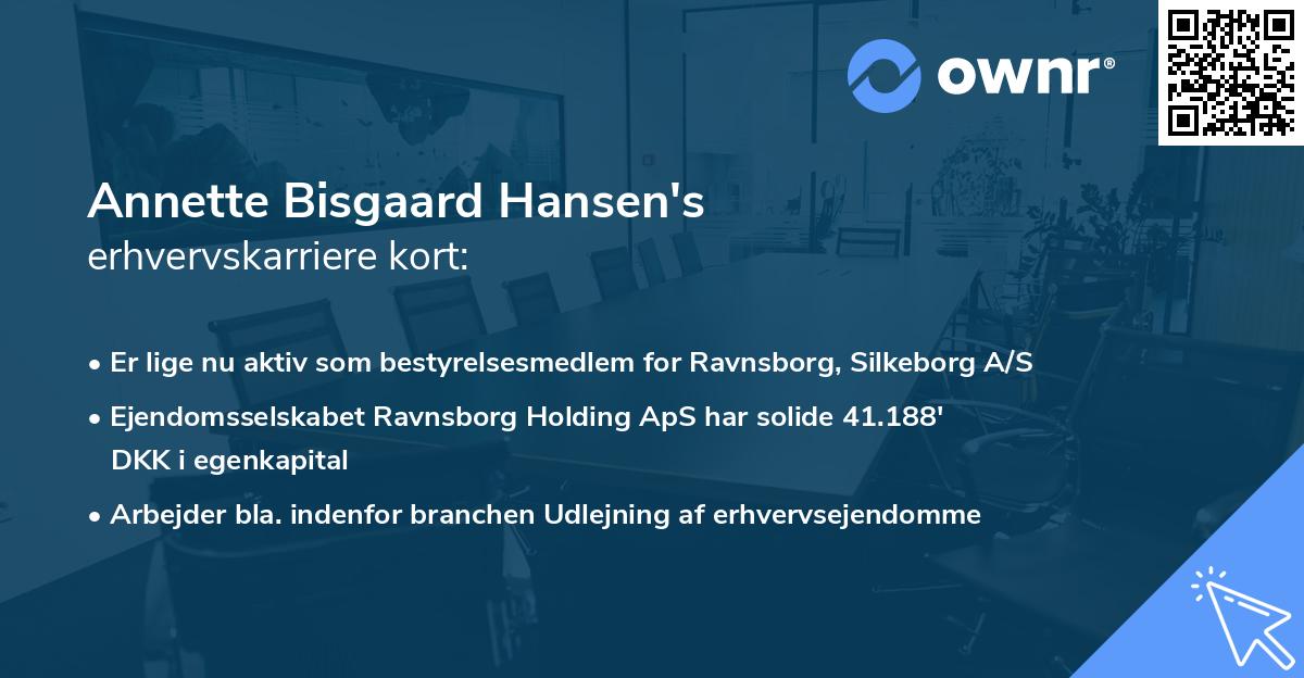 Annette Bisgaard Hansen's erhvervskarriere kort