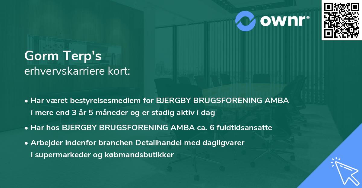 Gorm Terp's erhvervskarriere kort